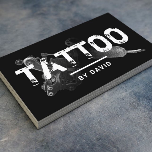 Tattoo Shop Tattoo Gun Professionell Tattoo Artist Visitkort (Skapare uppladdad)