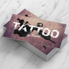 Tattoo Shop Tattoo Gun Professionell Typography Visitkort