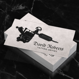 Tattoo Shop Vintage Black Tattoo Gun Visitkort