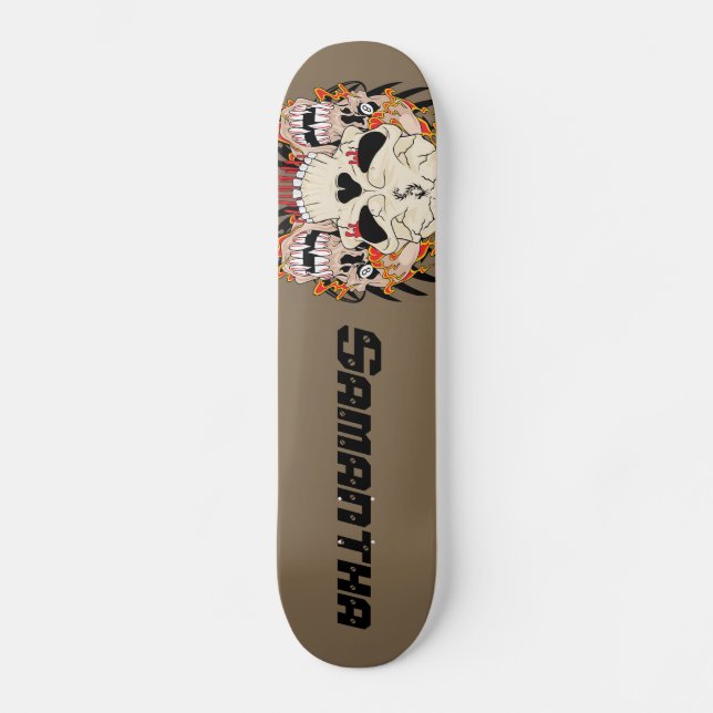Tattoo Skull 8 Boll komp Skateboard (Framsida)
