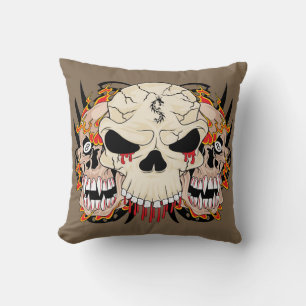 Tattoo Skull åtta Boll Flame Couch Dekorativ kudde