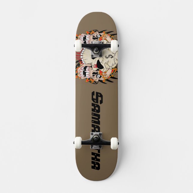 Tattoo Skull åtta Skateboard Boll Old school Bräda 20 Cm (Framsida)