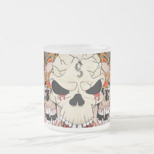 Tattoo Skull åttastrålad glaskaffe Mugg Kopp