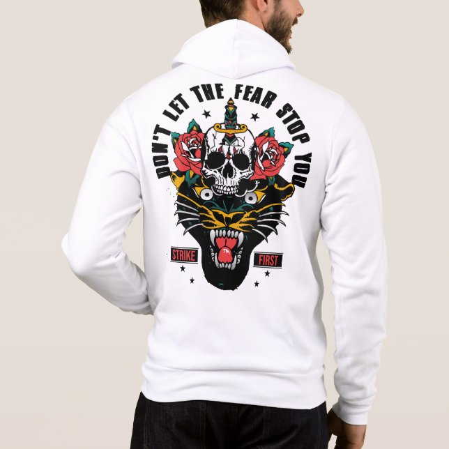 Tattoo slogan panther don't let the fear stop you  t shirt (Baksida)