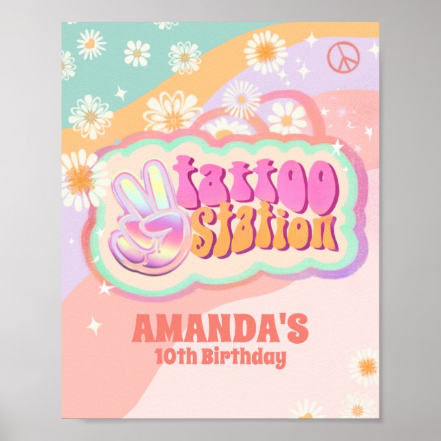 Tattoo Station-teckendekor Poster (Framsidan)