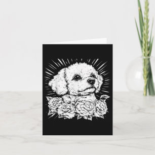Tattoo Stil Älskare Bichon Frise Retro Hund Kort