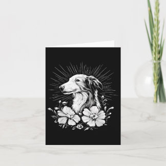 Tattoo Stil Älskare Borzoi Retro Hund _1 Kort