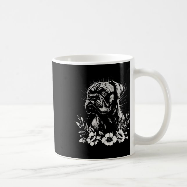 Tattoo Stil Älskare Boxer Retro Hund _1 Kaffemugg (Höger)