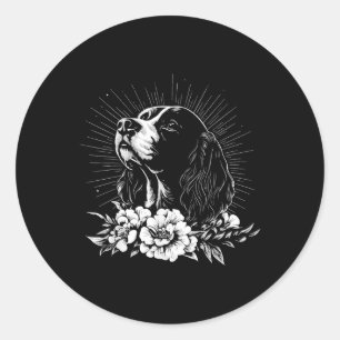 Tattoo Stil Älskare English Springer Spain Retro Runt Klistermärke