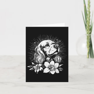 Tattoo Stil Älskare Er spanel Retro Hund _1 Kort