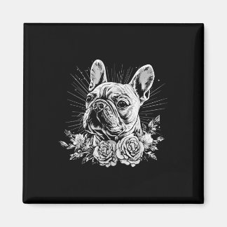 Tattoo Stil Älskare Fransk Bulldog Retro Hund _1 Magnet