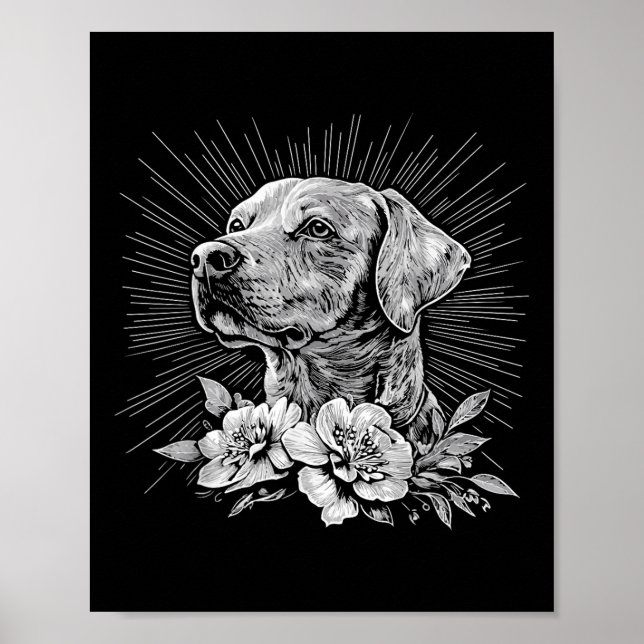 Tattoo Stil Älskare Labrador Retriever Retro Hund Poster (Framsidan)
