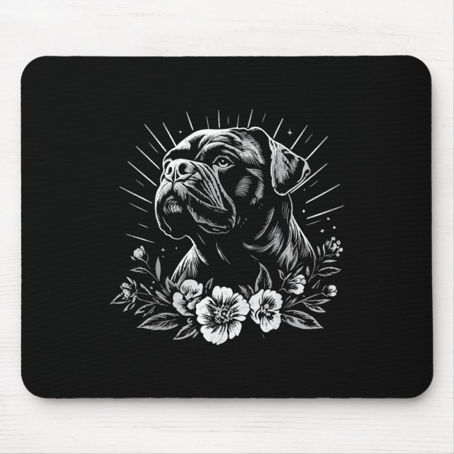 Tattoo Stil Älskare Mastiff Retro Hund Musmatta (Framsidan)