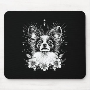 Tattoo Stil Älskare Papillon Retro Hund _1 Musmatta