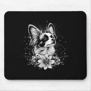 Tattoo Stil Älskare Papillon Retro Hund Musmatta