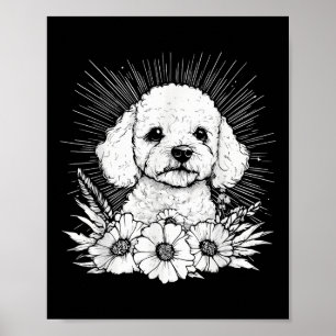 Tattoo Stil Älskare Pudel Retro Hund_1 Poster