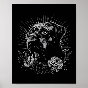 Tattoo Stil Älskare Rottweiler Retro Hund Poster