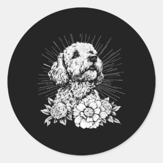 Tattoo Stil Älskare Spanska Vatten Retro Hund Runt Klistermärke
