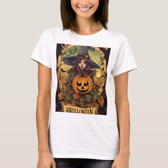 Tattoo stil Halloween T Shirt (Framsida)