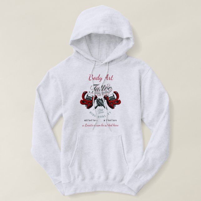 Tattoo Studio Basic Hooded Sweatshirt (Design framsida)