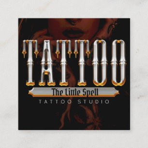 Tattoo Studio Tattoo Artist Fyrkantigt Visitkort