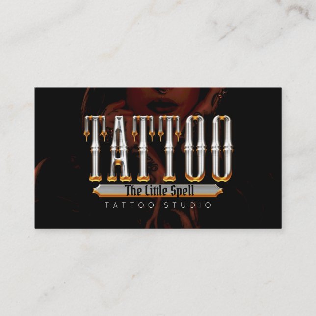 Tattoo Studio Tattoo Artist Visitkort (Framsida)