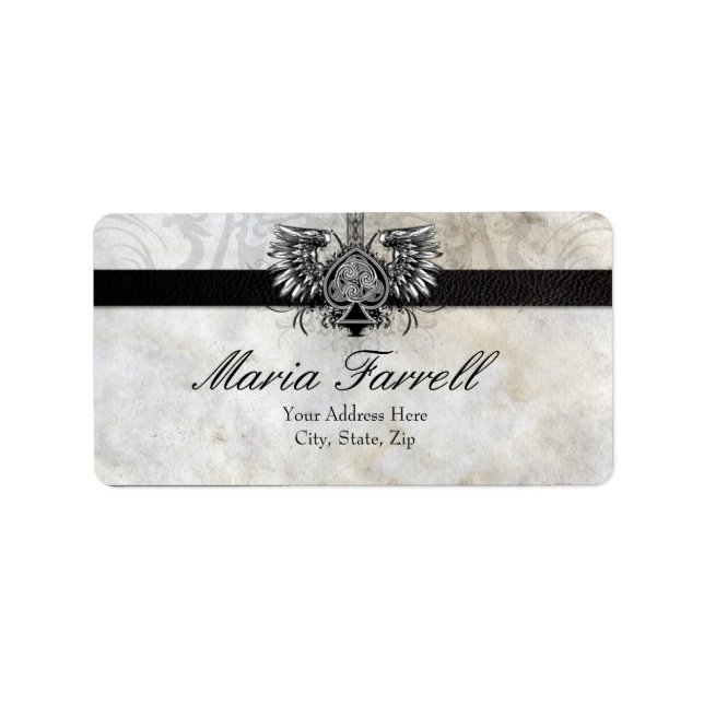 Tattoo Winged Heart Gaelic Irish Tattoo Design Adressetikett (Framsidan)