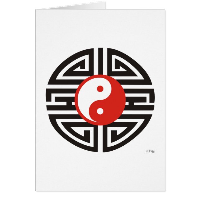 Tattoo Yin & Yang Hälsningskort (Framsidan)