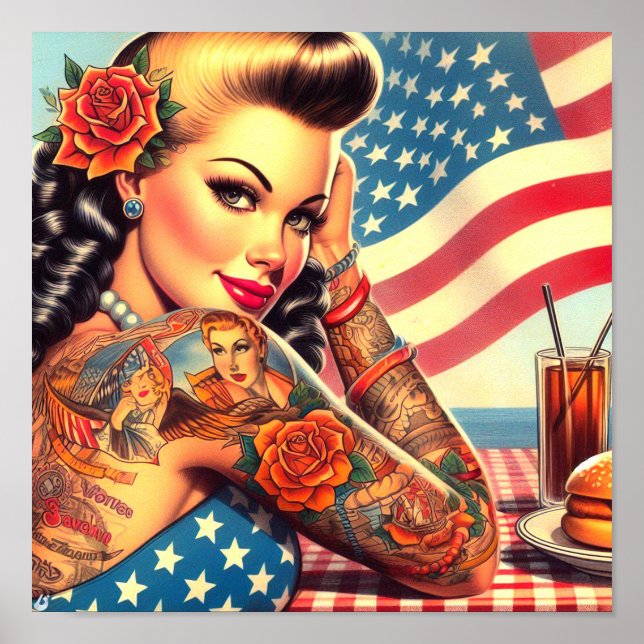 Tattooed American Girl Poster (Framsidan)