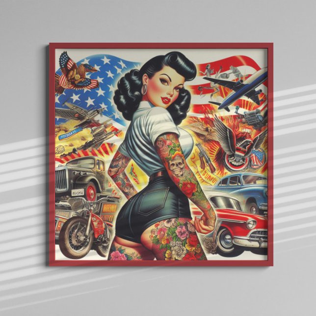 Tattooed American Pin-up Poster (Skapare uppladdad)