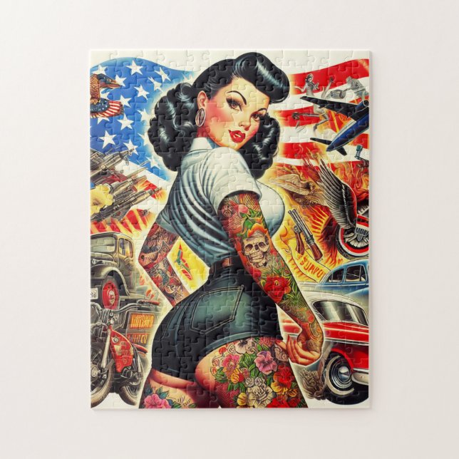 Tattooed American Pin-up Pussel (Vertikal)