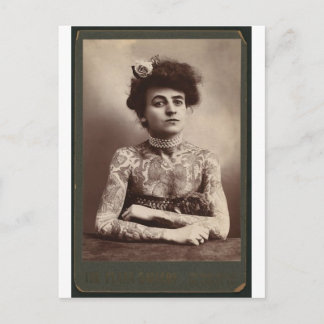 Tattooed American Woman Vykort