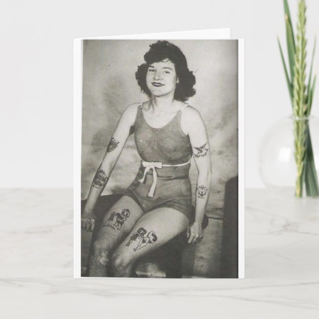 Tattooed Bathing Beauty Kort (Framsida)
