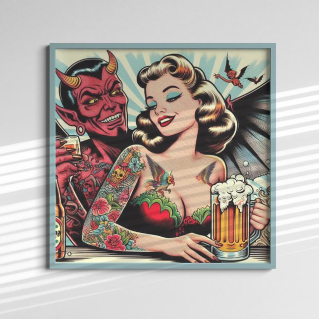Tattooed Beer Girl Poster (Skapare uppladdad)