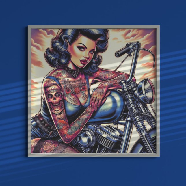 Tattooed Biker Girl Poster (Skapare uppladdad)
