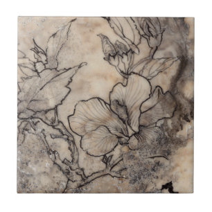 Tattooed Blommigt I Kakelplatta