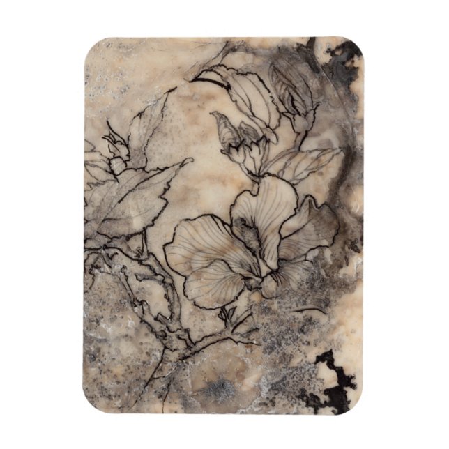 Tattooed Blommigt I Magnet (Vertikal)