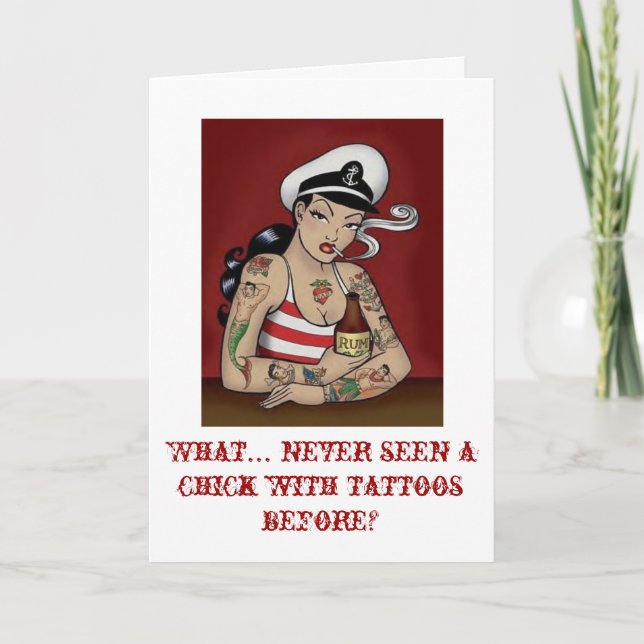 Tattooed Dam Kort (Framsida)