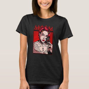 Tattooed Evil Girl Unholy Anti Kristus Demonic Fol T Shirt