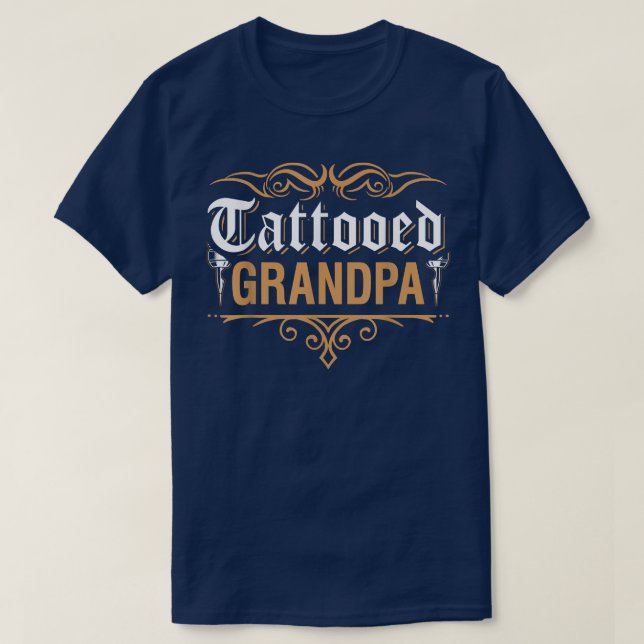 Tattooed Grandpa T Shirt (Design framsida)