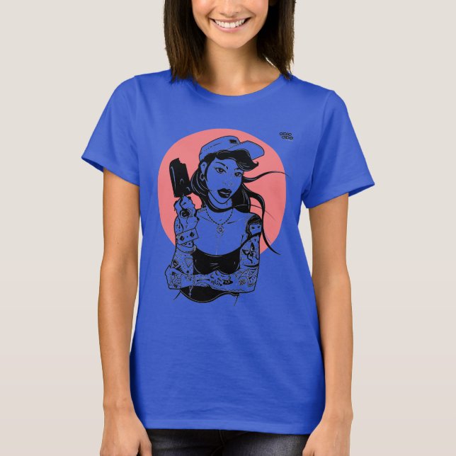 Tattooed Ice Cream Girl T-Shirt (Framsida)