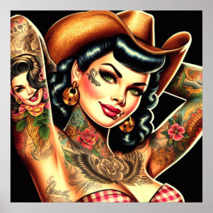 Tattooed Land Girl Poster