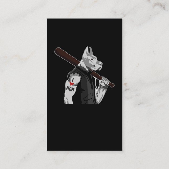 Tattooed Pitbull Hund Pappa Kärlek Mamma Visitkort (Framsida)