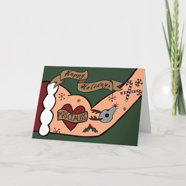 Tattooed Santa Card Helgkort (Framsida)