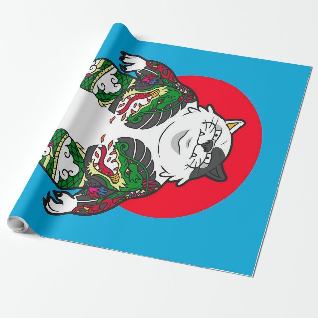 Tattooed Sumo Cat  |Adorable Cat Presentpapper (Utrullad)