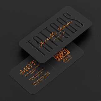 Tattooist Tattoo Artist Tattoos Black Orange Visitkort