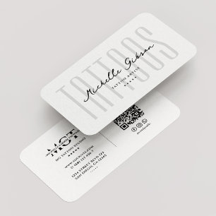 Tattooist Tattoo Artist Tattoos Minimal White Visitkort