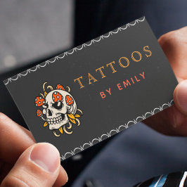 Tattoos av ditt namn Lustigt Skullsvampar gotiskt Visitkort