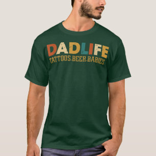 Tattoos Beer Spädbarn Pappa Life Fars dag Tattoo D T Shirt