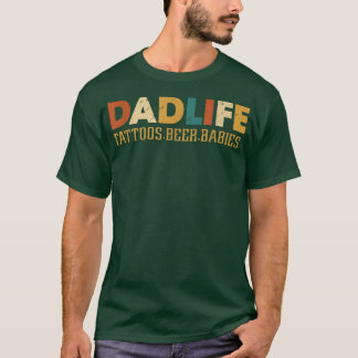 Tattoos Beer Spädbarn Pappa Life Fars dag Tattoo D T Shirt